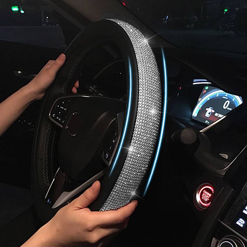 Rhinestone Steering Wheel Cover Best Sellers Car Accessories Color : Pink & Silver|Red & Silver|Beige & Silver|Black & Silver Rhinestone Steering Wheel Cover Best Sellers Car Accessories Color : Pink & Silver|Red & Silver|Beige & Silver|Black & Silver