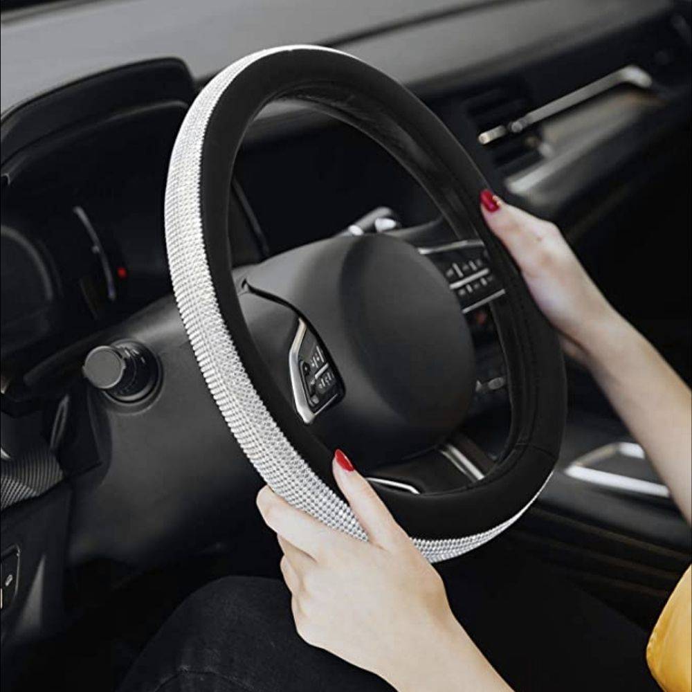 Rhinestone Steering Wheel Cover Best Sellers Car Accessories Color : Pink & Silver|Red & Silver|Beige & Silver|Black & Silver Rhinestone Steering Wheel Cover Best Sellers Car Accessories Color : Pink & Silver|Red & Silver|Beige & Silver|Black & Silver