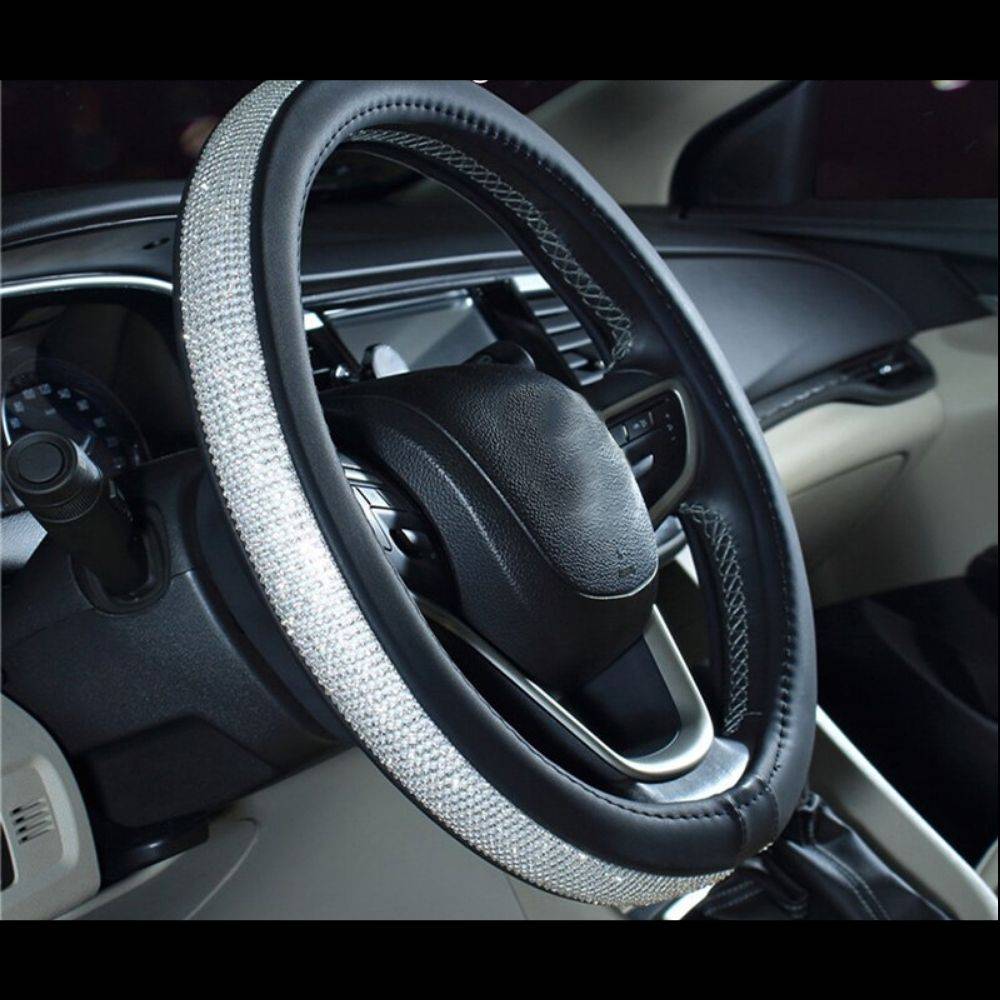 Rhinestone Steering Wheel Cover Best Sellers Car Accessories Color : Pink & Silver|Red & Silver|Beige & Silver|Black & Silver Rhinestone Steering Wheel Cover Best Sellers Car Accessories Color : Pink & Silver|Red & Silver|Beige & Silver|Black & Silver