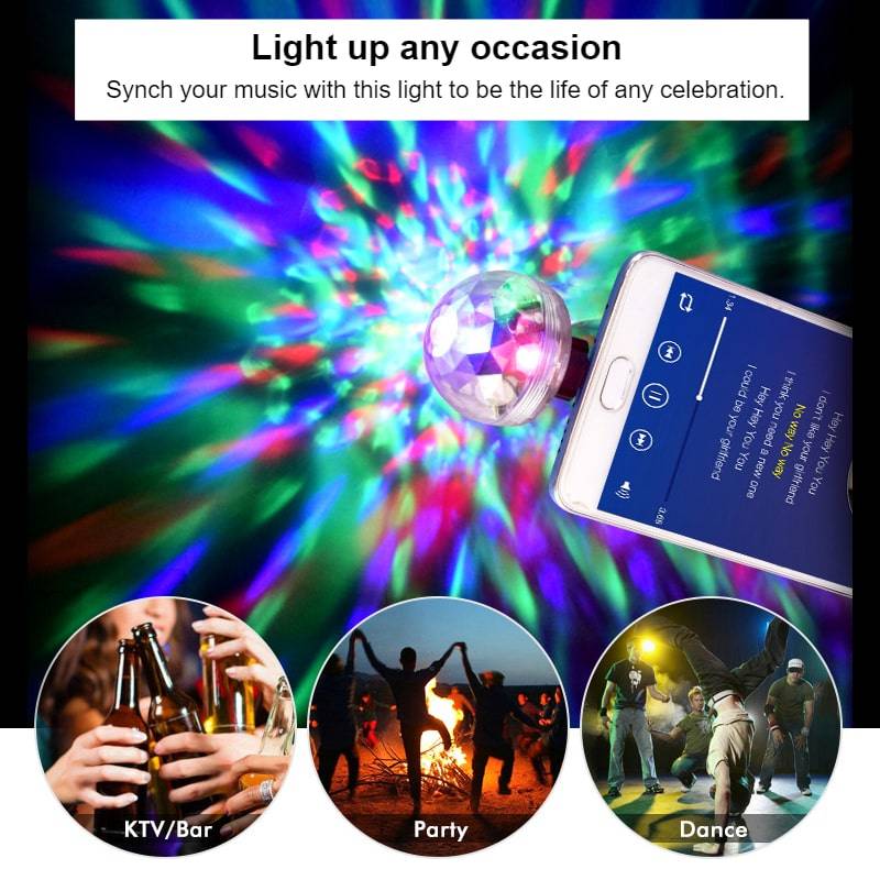 Mini USB Disco Light Best Sellers Car Accessories Plug Type : With Android Adapter|With Apple Adapter|With Type C Adapter Mini USB Disco Light Best Sellers Car Accessories Plug Type : With Android Adapter|With Apple Adapter|With Type C Adapter
