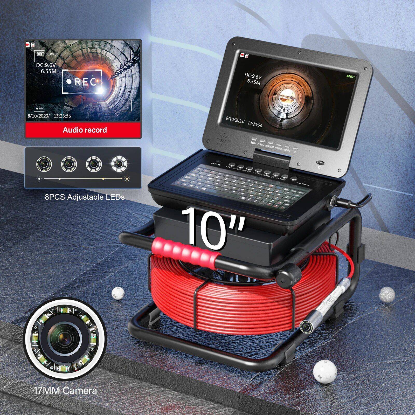 10″ DVR Sewer Inspection Camera Car Care Cable Length : 50m 10