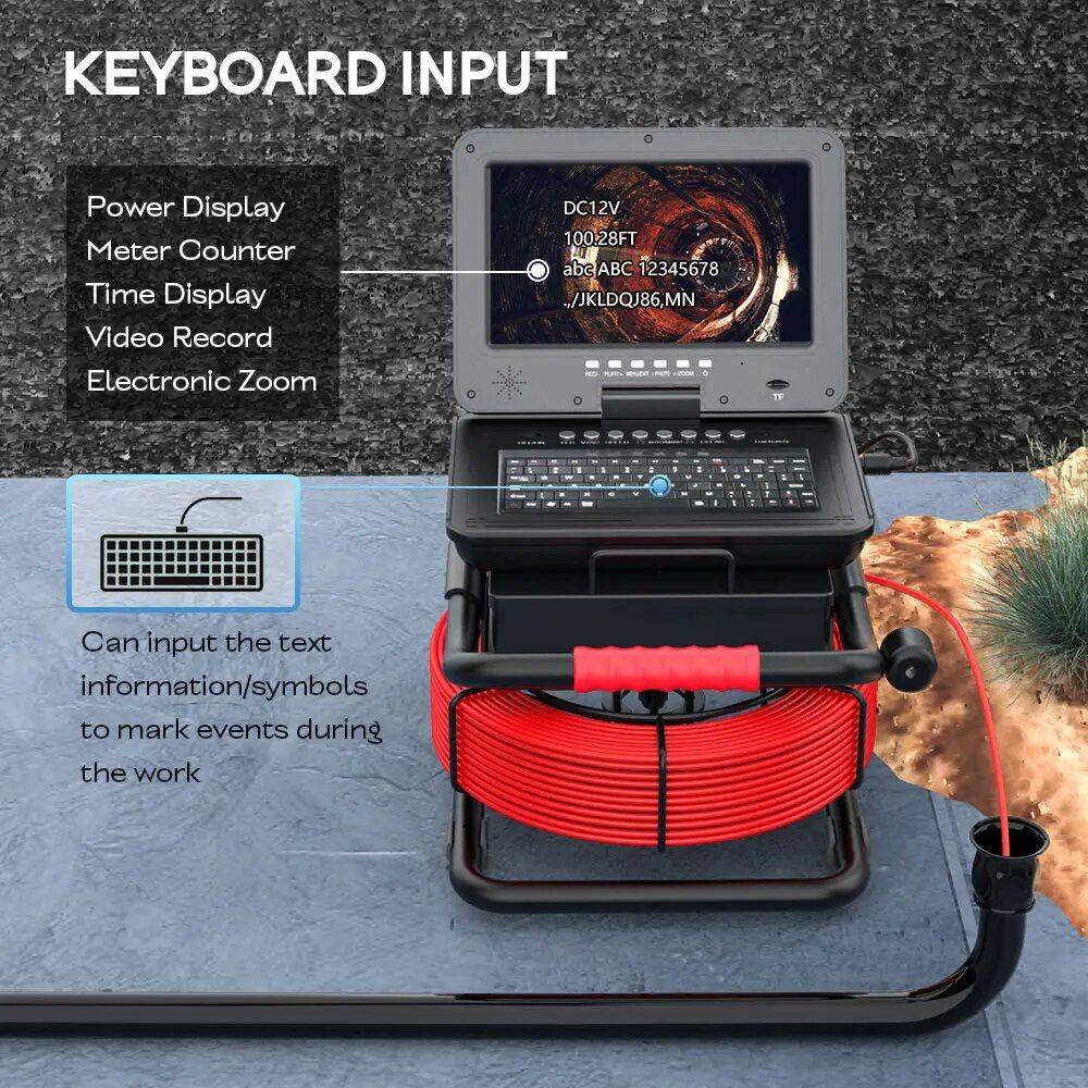 10″ DVR Sewer Inspection Camera Car Care Cable Length : 50m 10