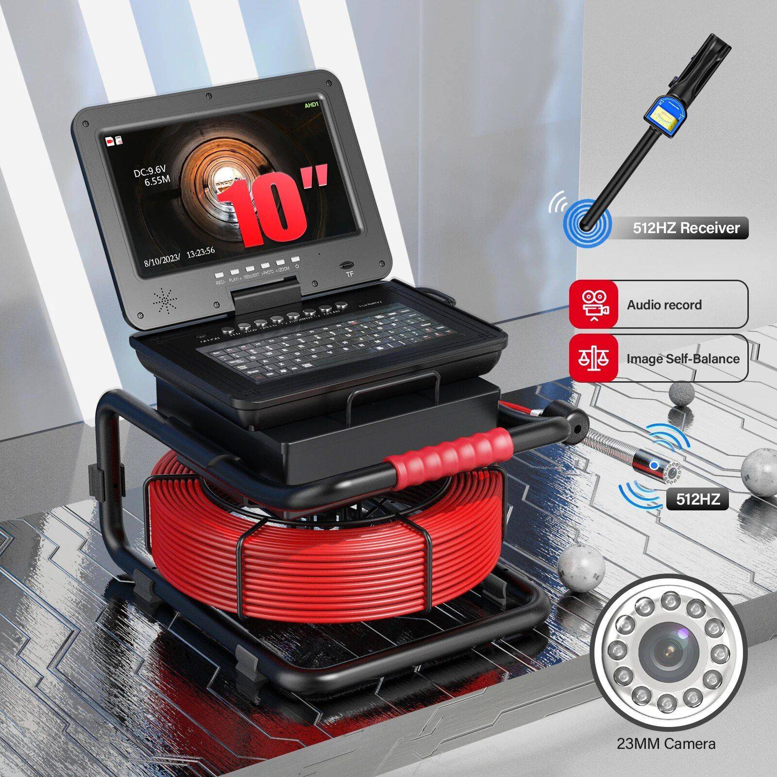 10″ DVR Sewer Inspection Camera Car Care Cable Length : 50m 10