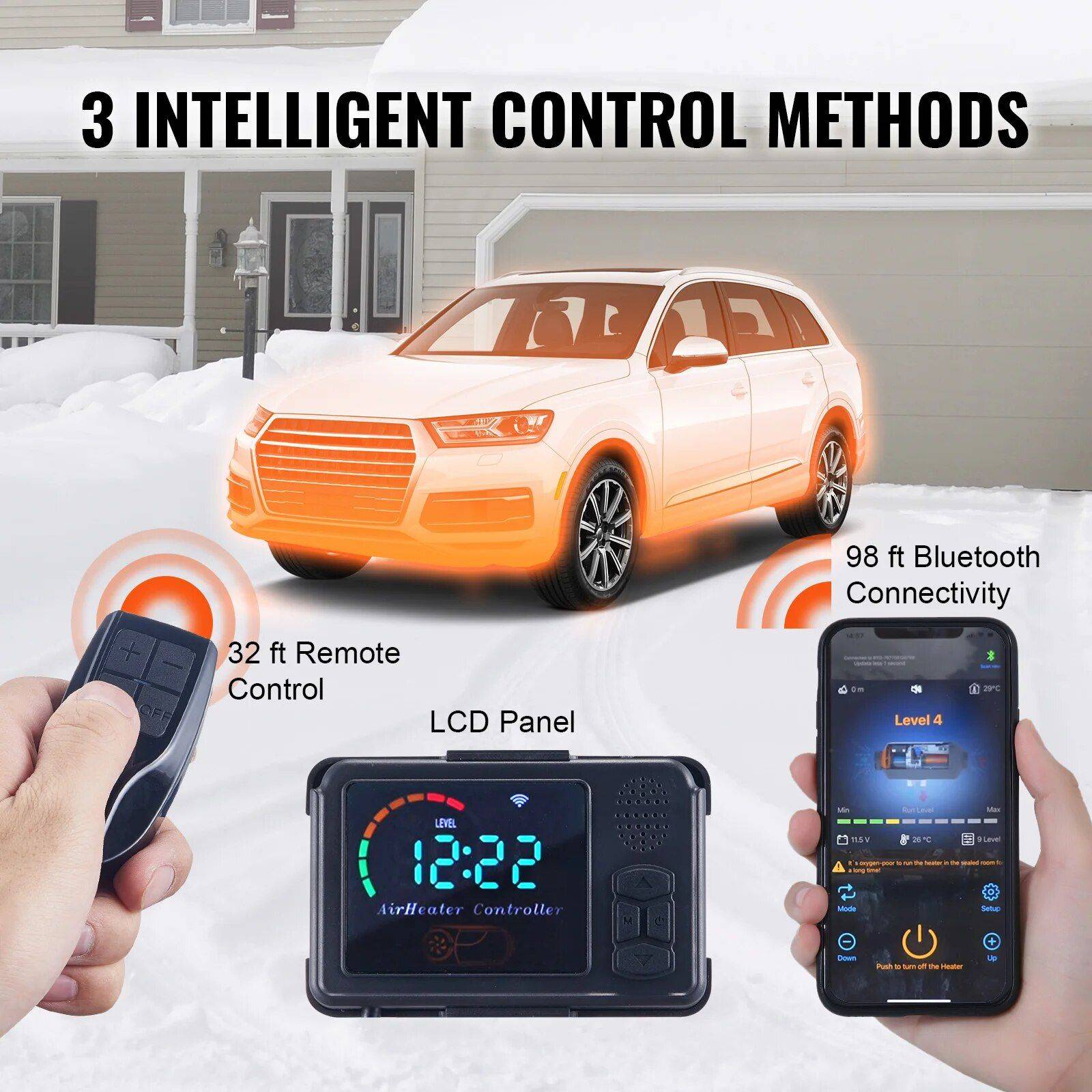 12V Diesel Air Heater 5/8KW with Remote Control and Silencer – Ideal for Car, Truck, Boat, and RV Car Electronics Model : 8KW LCD|5KW LCD 12V Diesel Air Heater 5/8KW with Remote Control and Silencer - Ideal for Car, Truck, Boat, and RV Car Electronics Model : 8KW LCD|5KW LCD