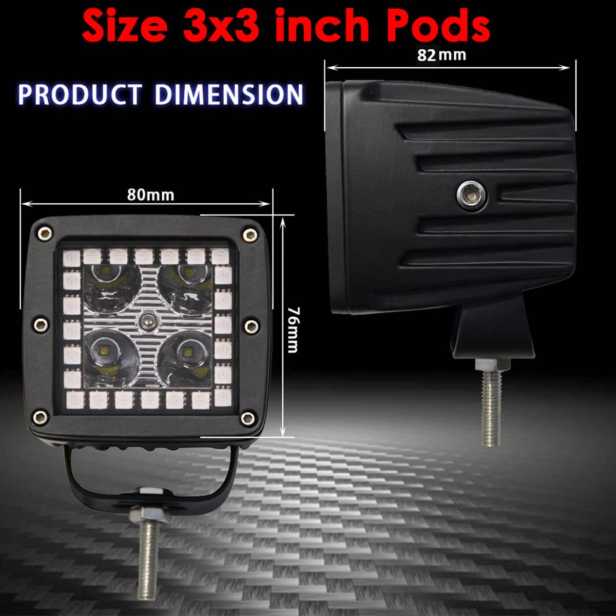 20-inch LED Light Bar + 6x 3-inch Spotlights + 2x 4-inch Fog Lamps with RGB Halo and App Control Car Electronics 20-inch LED Light Bar + 6x 3-inch Spotlights + 2x 4-inch Fog Lamps with RGB Halo and App Control Car Electronics