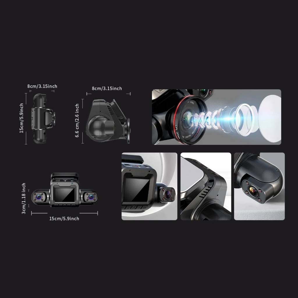 360° 4-Channel HD Dash Cam with Night Vision, GPS & WiFi Car Electronics Kit : With Charger|With Parking Kit 360° 4-Channel HD Dash Cam with Night Vision, GPS & WiFi Car Electronics Kit : With Charger|With Parking Kit