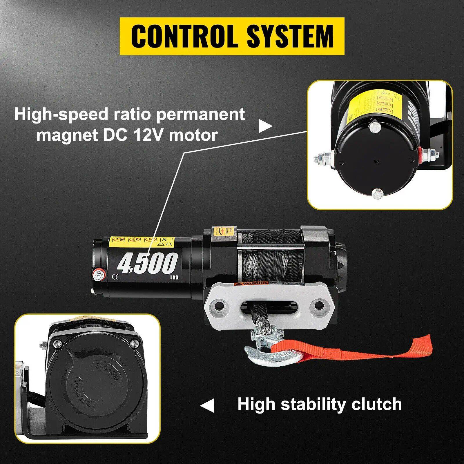 4500LBS Electric Recovery Winch – 12V Wireless Remote, Synthetic Rope for Trucks & ATVs Car Care 4500LBS Electric Recovery Winch - 12V Wireless Remote, Synthetic Rope for Trucks & ATVs Car Care