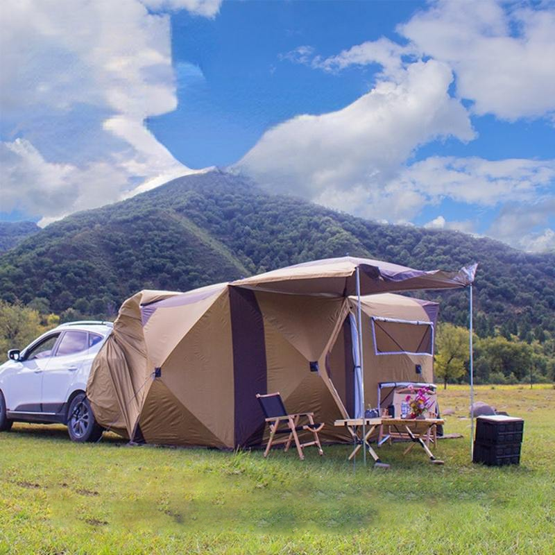 6-Person Instant Pop-Up Car Rear Extension Tent | Waterproof, Ultralight Outdoor Camping Shelter Road Trip Accessories Model : Black set 1|Black set 2|Khaki set 2|Khaki set 1 6-Person Instant Pop-Up Car Rear Extension Tent | Waterproof, Ultralight Outdoor Camping Shelter Road Trip Accessories Model : Black set 1|Black set 2|Khaki set 2|Khaki set 1