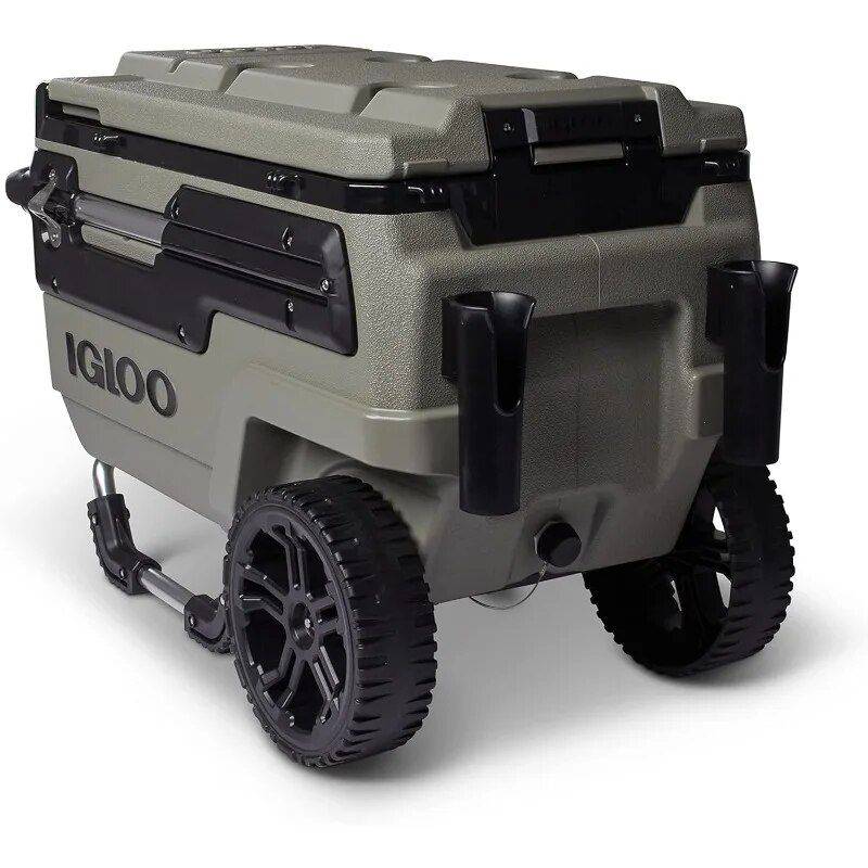 70 Qt Olive Green Wheeled Rolling Cooler – Ultimate Outdoor Companion Road Trip Accessories 70 Qt Olive Green Wheeled Rolling Cooler - Ultimate Outdoor Companion Road Trip Accessories