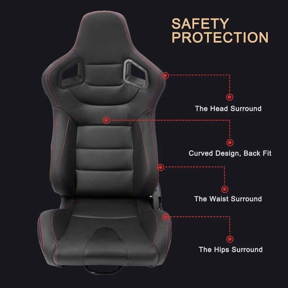 Adjustable Black PVC Leather Racing Seat for Sport Car Simulator – Universal Fit Interior Accessories Model : Left Hand Side|Right Hand Side Adjustable Black PVC Leather Racing Seat for Sport Car Simulator - Universal Fit Interior Accessories Model : Left Hand Side|Right Hand Side