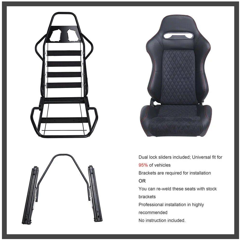 Adjustable Black PVC Leather Racing Seat for Sport Car Simulators Interior Accessories Model : Left Hand-Suede|Right Hand-Suede|Left Hand-PVC|Right Hand-PVC Adjustable Black PVC Leather Racing Seat for Sport Car Simulators Interior Accessories Model : Left Hand-Suede|Right Hand-Suede|Left Hand-PVC|Right Hand-PVC