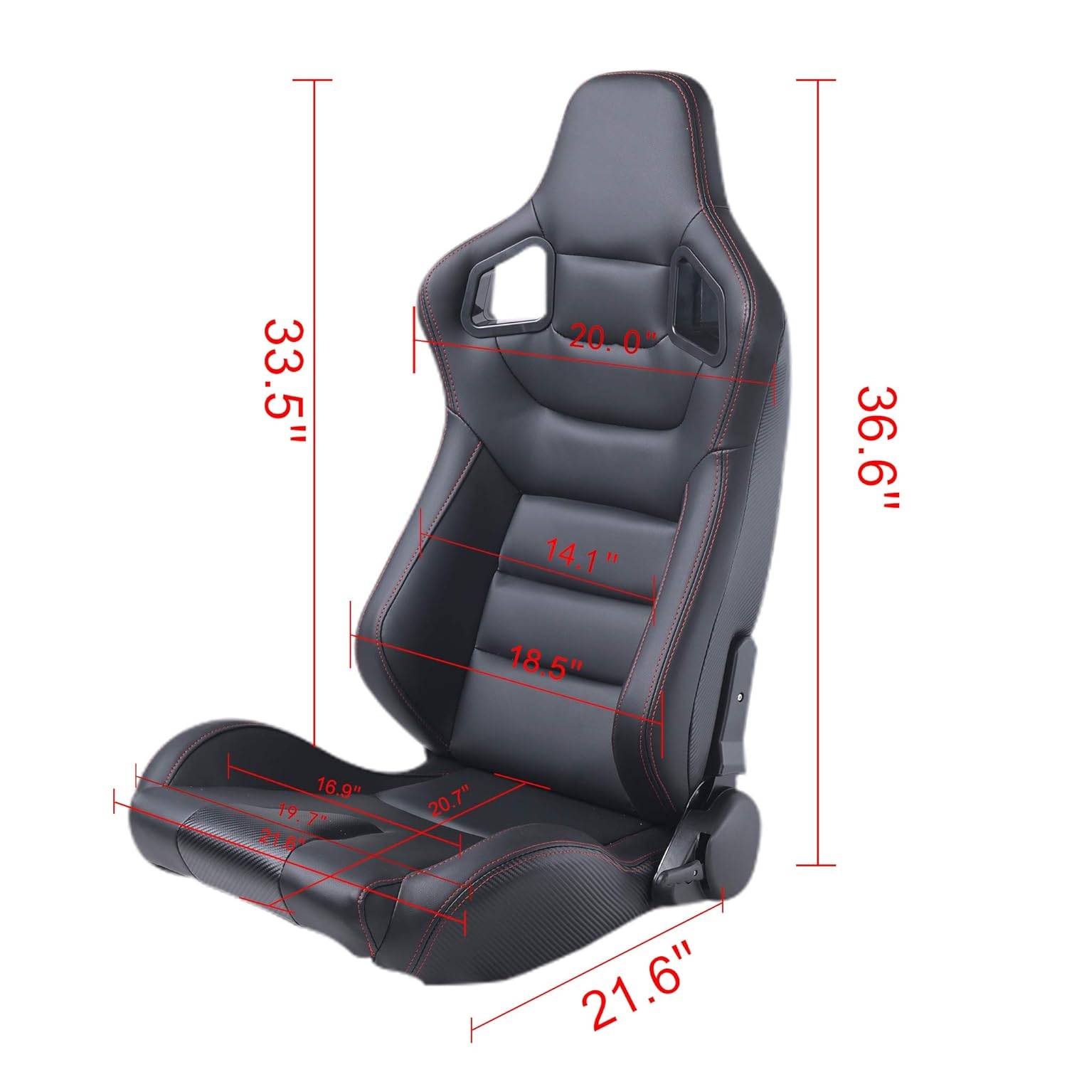Adjustable Sport Racing Seat – Reclinable PVC Leather Car Seat with Slides Interior Accessories Model : Left Hand Side-BK|Right Hand Side-BK|Left Hand Side-YL|Right Hand Side-YL Adjustable Sport Racing Seat - Reclinable PVC Leather Car Seat with Slides Interior Accessories Model : Left Hand Side-BK|Right Hand Side-BK|Left Hand Side-YL|Right Hand Side-YL