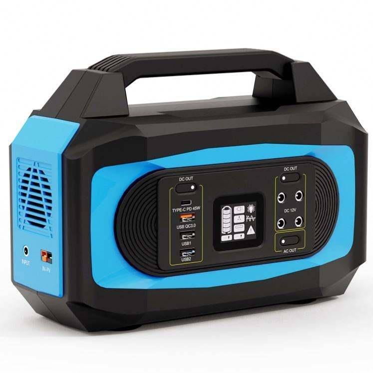 Compact 500W Portable Solar Power Station with AC Output, Large Capacity Lithium Battery and Solar Panel Kit Car Electronics Color : Blue Compact 500W Portable Solar Power Station with AC Output, Large Capacity Lithium Battery and Solar Panel Kit Car Electronics Color : Blue