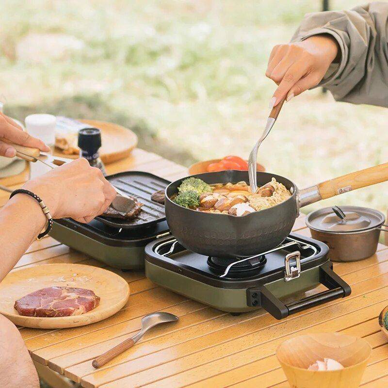 Compact Folding Outdoor Gas Stove Road Trip Accessories Color : Green Compact Folding Outdoor Gas Stove Road Trip Accessories Color : Green
