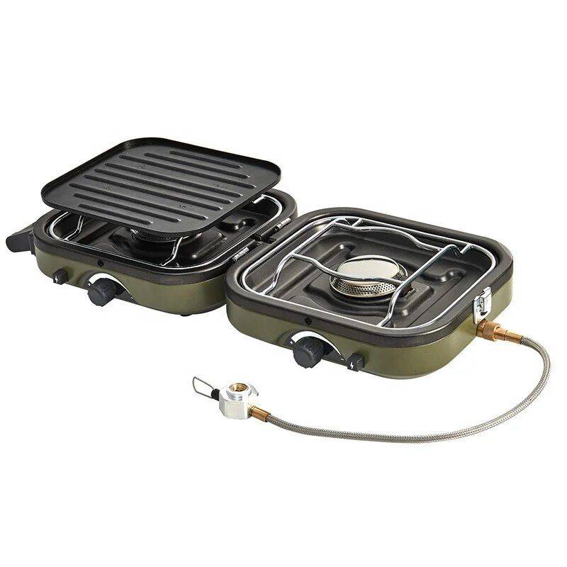 Compact Folding Outdoor Gas Stove Road Trip Accessories Color: Green Compact Folding Outdoor Gas Stove Road Trip Accessories Color: Green