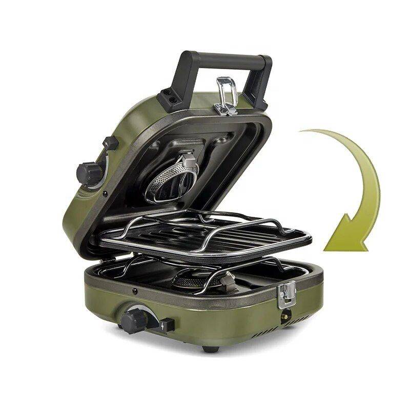 Compact Folding Outdoor Gas Stove Road Trip Accessories Color : Green Compact Folding Outdoor Gas Stove Road Trip Accessories Color : Green