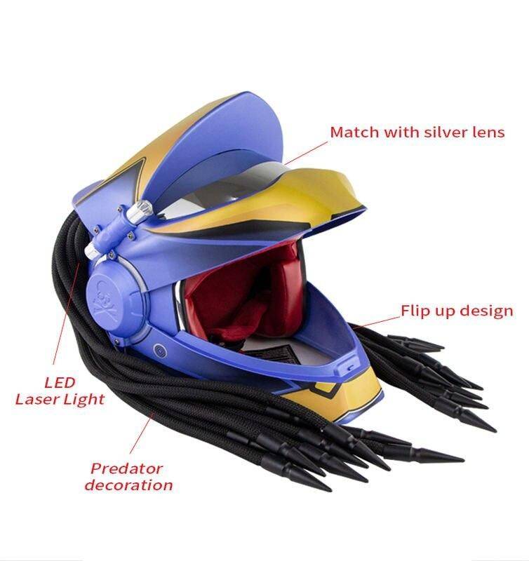 DOT Approved Retro Predator Full Face Motorcycle Helmet with Black Braid Motorcycle & ATV Gear Design : Black Gloss|Black Matt|Blue|Red DOT Approved Retro Predator Full Face Motorcycle Helmet with Black Braid Motorcycle & ATV Gear Design : Black Gloss|Black Matt|Blue|Red
