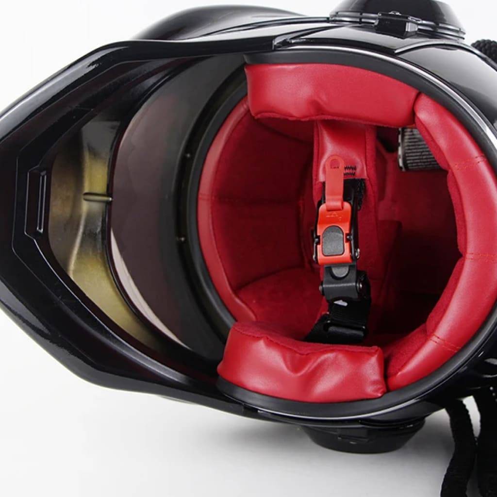 DOT Approved Retro Predator Full Face Motorcycle Helmet with Black Braid Motorcycle & ATV Gear Design : Black Gloss|Black Matt|Blue|Red DOT Approved Retro Predator Full Face Motorcycle Helmet with Black Braid Motorcycle & ATV Gear Design : Black Gloss|Black Matt|Blue|Red