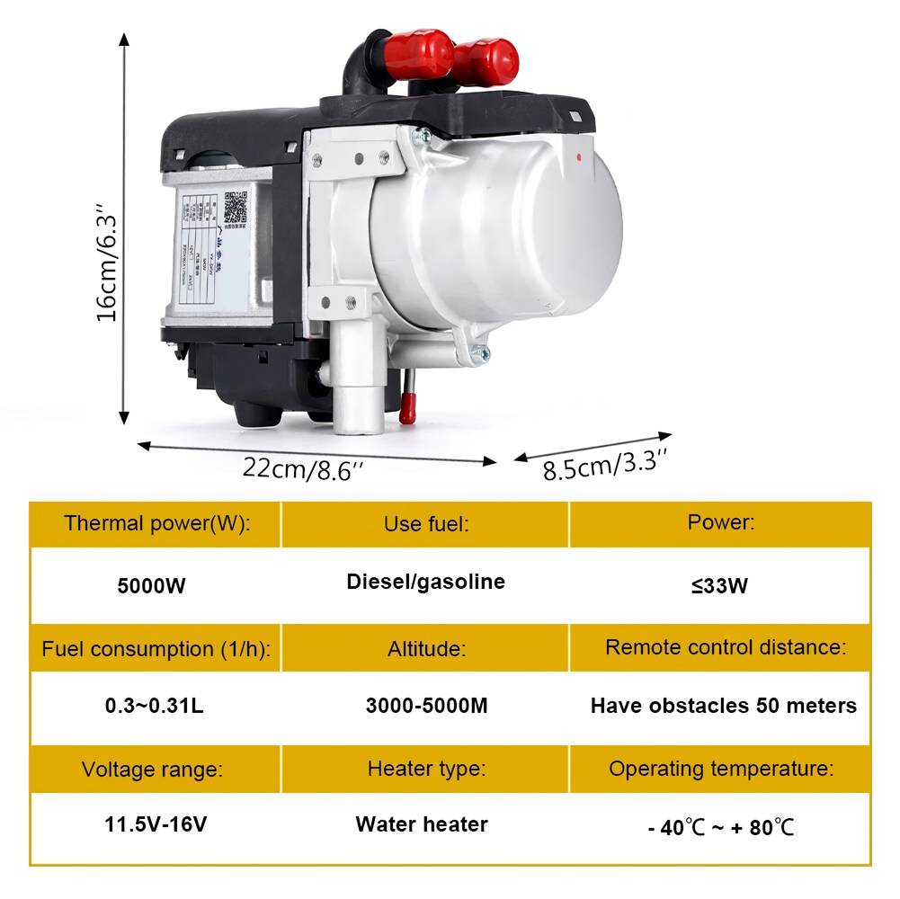 Efficient 12V 5KW Air & Water Heater with LCD Remote Control for Vehicles Car Parts Model : A|B|C Efficient 12V 5KW Air & Water Heater with LCD Remote Control for Vehicles Car Parts Model : A|B|C