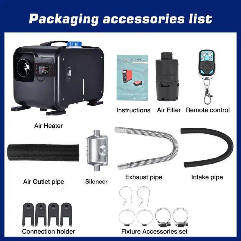 Efficient 12V 8KW All-In-One Diesel Air Heater with LCD and Remote Control – Fast Heating, Low Noise, and Easy Installation Car Electronics Model : Black DC 24V|Red DC 24V|Red DC 12V|Black DC 12V Efficient 12V 8KW All-In-One Diesel Air Heater with LCD and Remote Control - Fast Heating, Low Noise, and Easy Installation Car Electronics Model : Black DC 24V|Red DC 24V|Red DC 12V|Black DC 12V