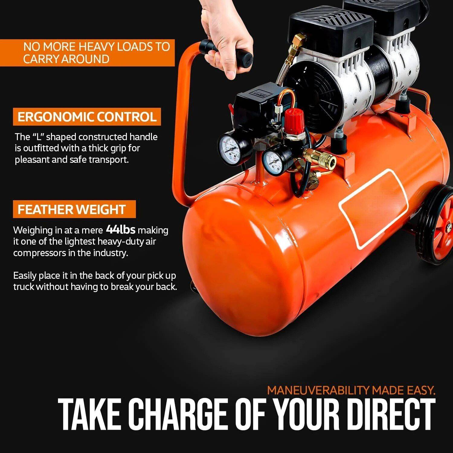 Efficient 6.3 Gal Air Compressor – 150 Sec Quick Fill, Max 120 PSI, Quiet & Oil Free Car Electronics Efficient 6.3 Gal Air Compressor - 150 Sec Quick Fill, Max 120 PSI, Quiet & Oil Free Car Electronics