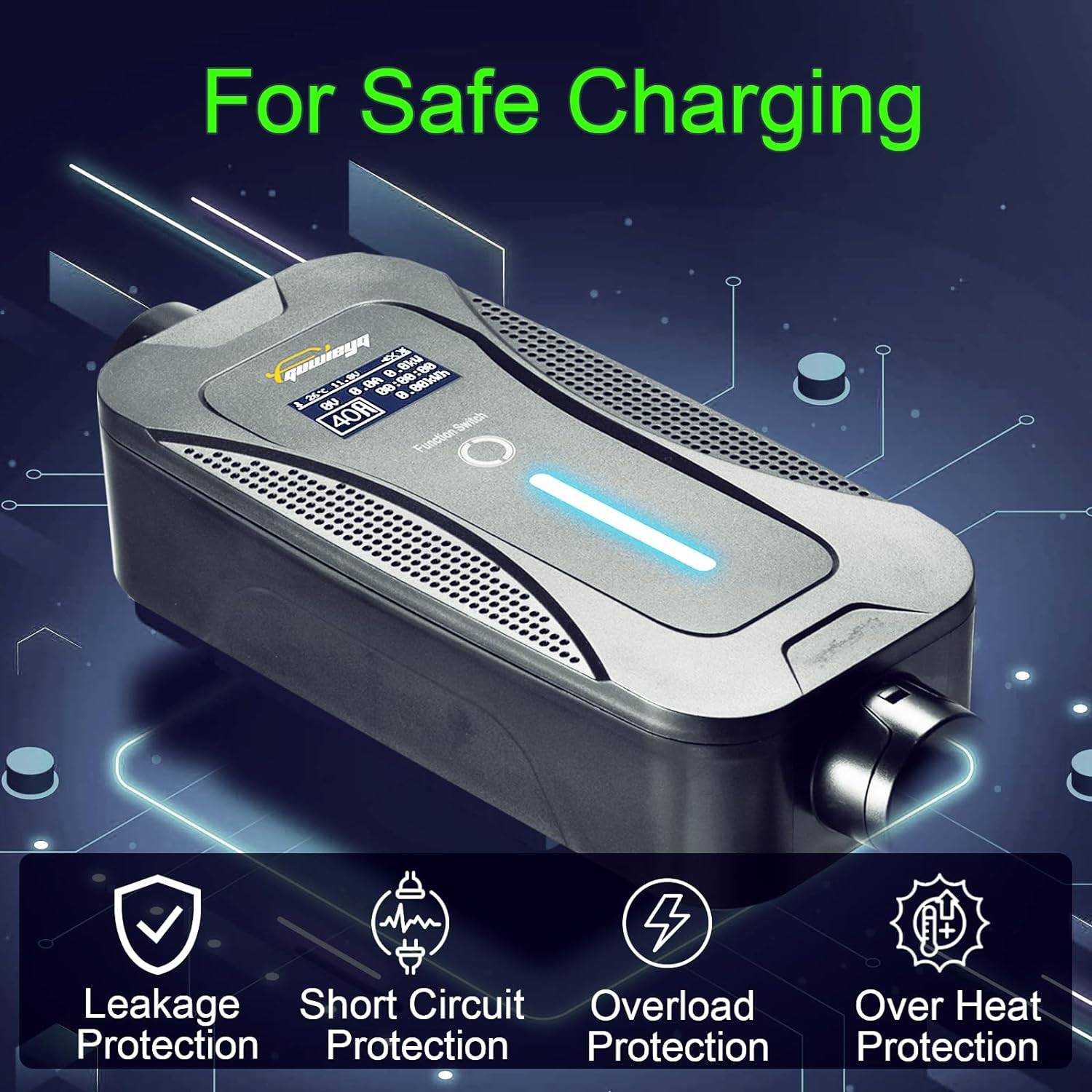 Efficient Level 2 Portable EV Charger – 32A 1 Phase 7.2KW, Adjustable Current, 5M Cable Car Electronics Model : T1 without adapter|T1 with adapter Efficient Level 2 Portable EV Charger - 32A 1 Phase 7.2KW, Adjustable Current, 5M Cable Car Electronics Model : T1 without adapter|T1 with adapter