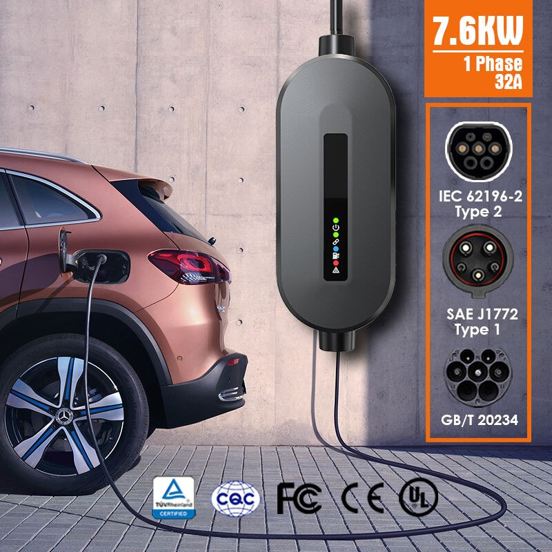 Fast Level 2 Universal EV Charger, 7Kw Portable Electric Car Charging Station Car Electronics Model : JW 32A GBT|JW 32A Type 2|JW 32A Type 1 Fast Level 2 Universal EV Charger, 7Kw Portable Electric Car Charging Station Car Electronics Model : JW 32A GBT|JW 32A Type 2|JW 32A Type 1