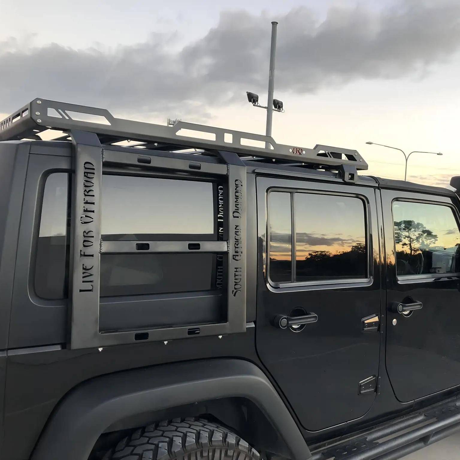 Heavy-Duty Steel Roof Rack Cargo Basket with Dual Side Ladders for Jeep Wrangler JK JL 2007-2022 Car Storage & Organization Heavy-Duty Steel Roof Rack Cargo Basket with Dual Side Ladders for Jeep Wrangler JK JL 2007-2022 Car Storage & Organization
