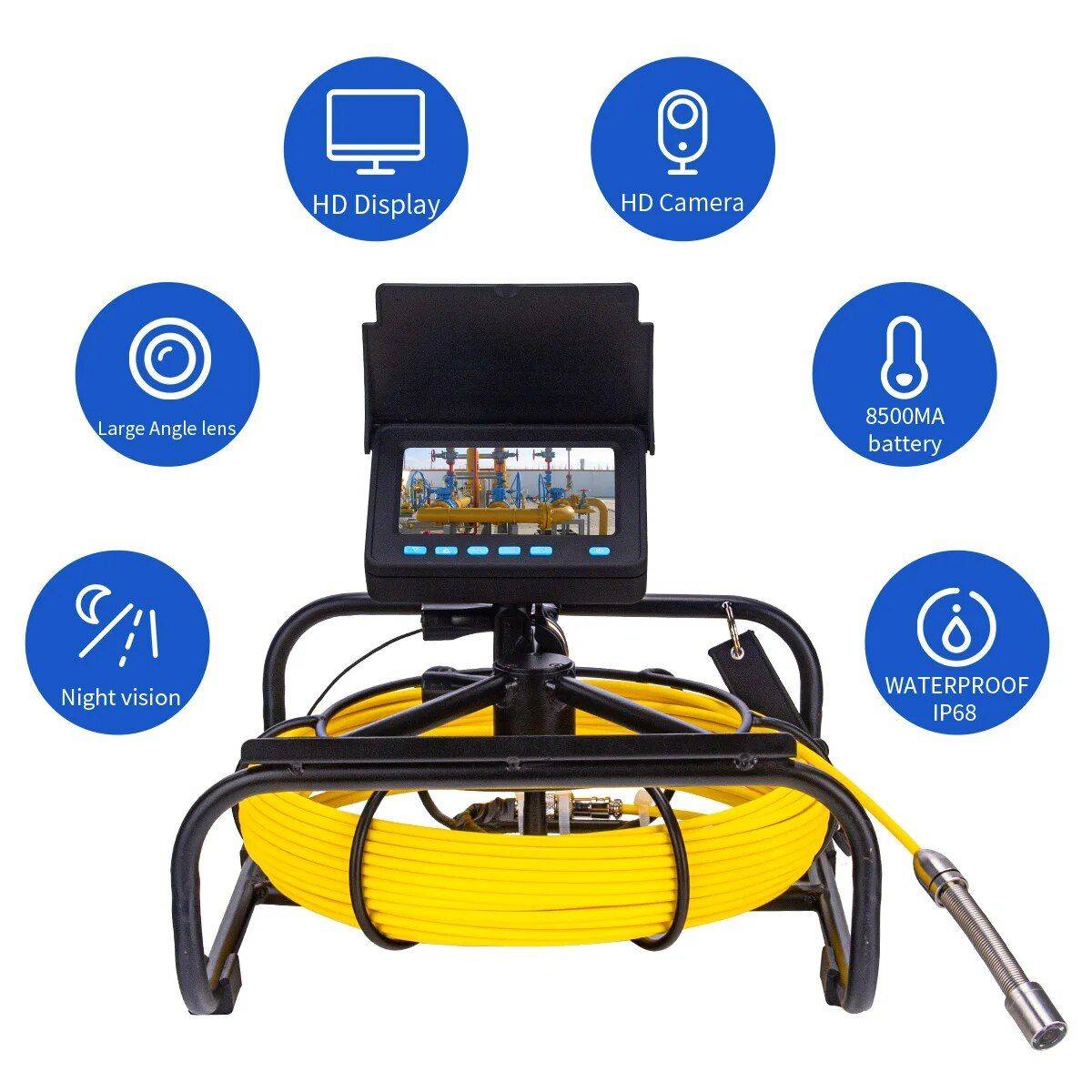 High-Definition Pipe Inspection Camera with DVR, Night Vision, and Waterproof Features Car Care High-Definition Pipe Inspection Camera with DVR, Night Vision, and Waterproof Features Car Care