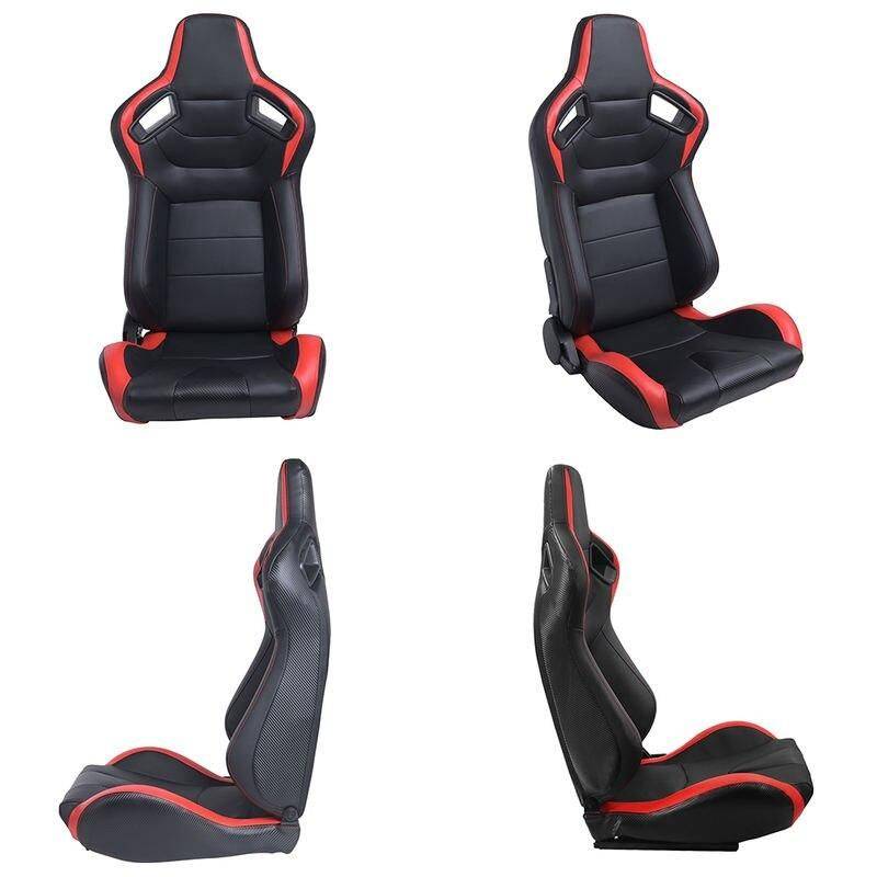 High-Performance Adjustable Racing Seat – Universal Fit, Black-Red PVC Leather Interior Accessories Model : Red Left Side|Red Right Side|Blue Left Side|Blue Right Side High-Performance Adjustable Racing Seat - Universal Fit, Black-Red PVC Leather Interior Accessories Model : Red Left Side|Red Right Side|Blue Left Side|Blue Right Side