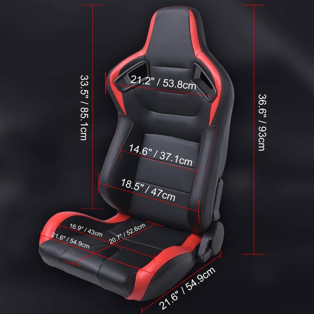 High-Performance Adjustable Racing Seat – Universal Fit, Black-Red PVC Leather Interior Accessories Model : Red Left Side|Red Right Side|Blue Left Side|Blue Right Side High-Performance Adjustable Racing Seat - Universal Fit, Black-Red PVC Leather Interior Accessories Model : Red Left Side|Red Right Side|Blue Left Side|Blue Right Side