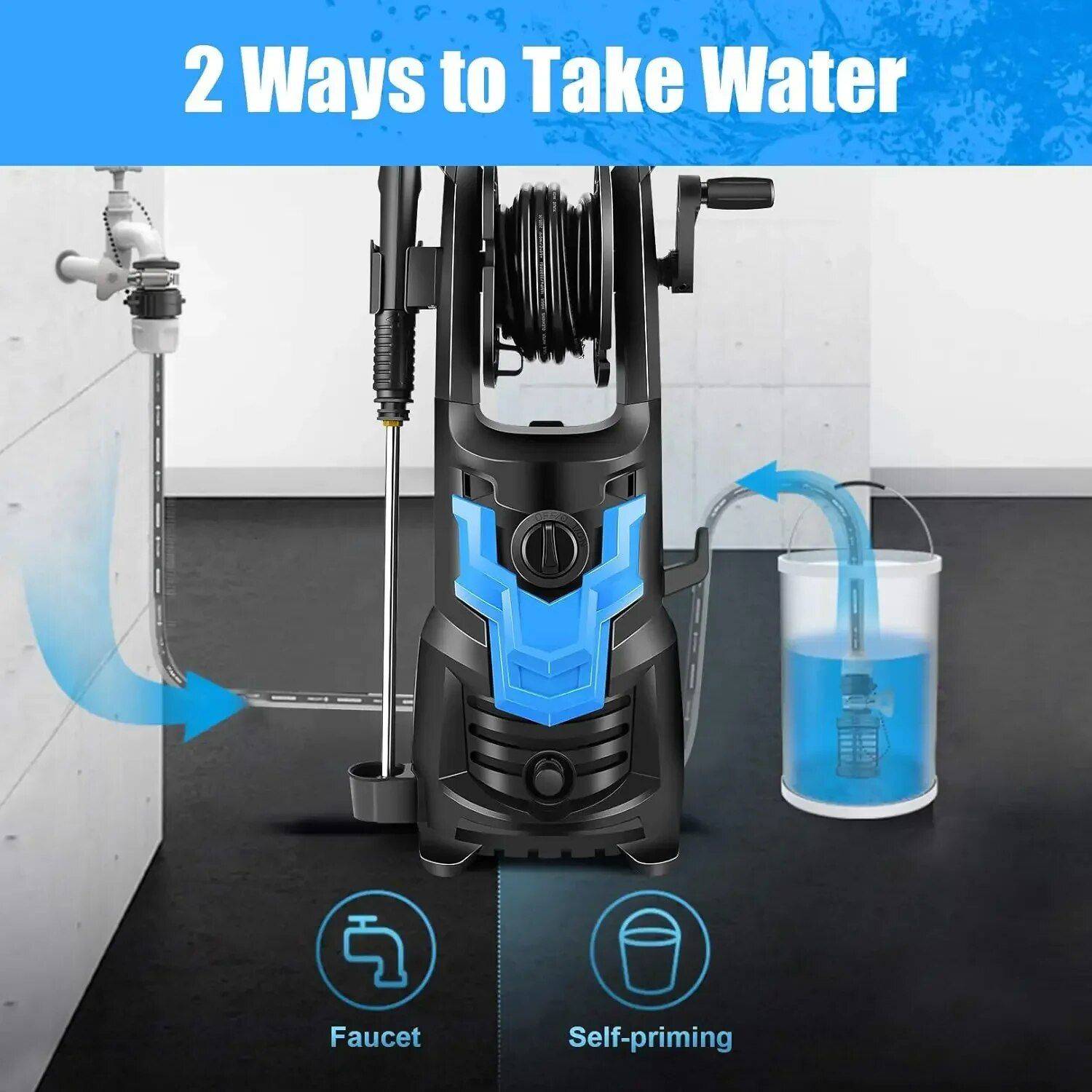 High-Power 3800PSI Electric Pressure Washer, 2.6GPM & 1900W, Multi-Surface Cleaning Machine Car Care Color : Blue High-Power 3800PSI Electric Pressure Washer, 2.6GPM & 1900W, Multi-Surface Cleaning Machine Car Care Color : Blue