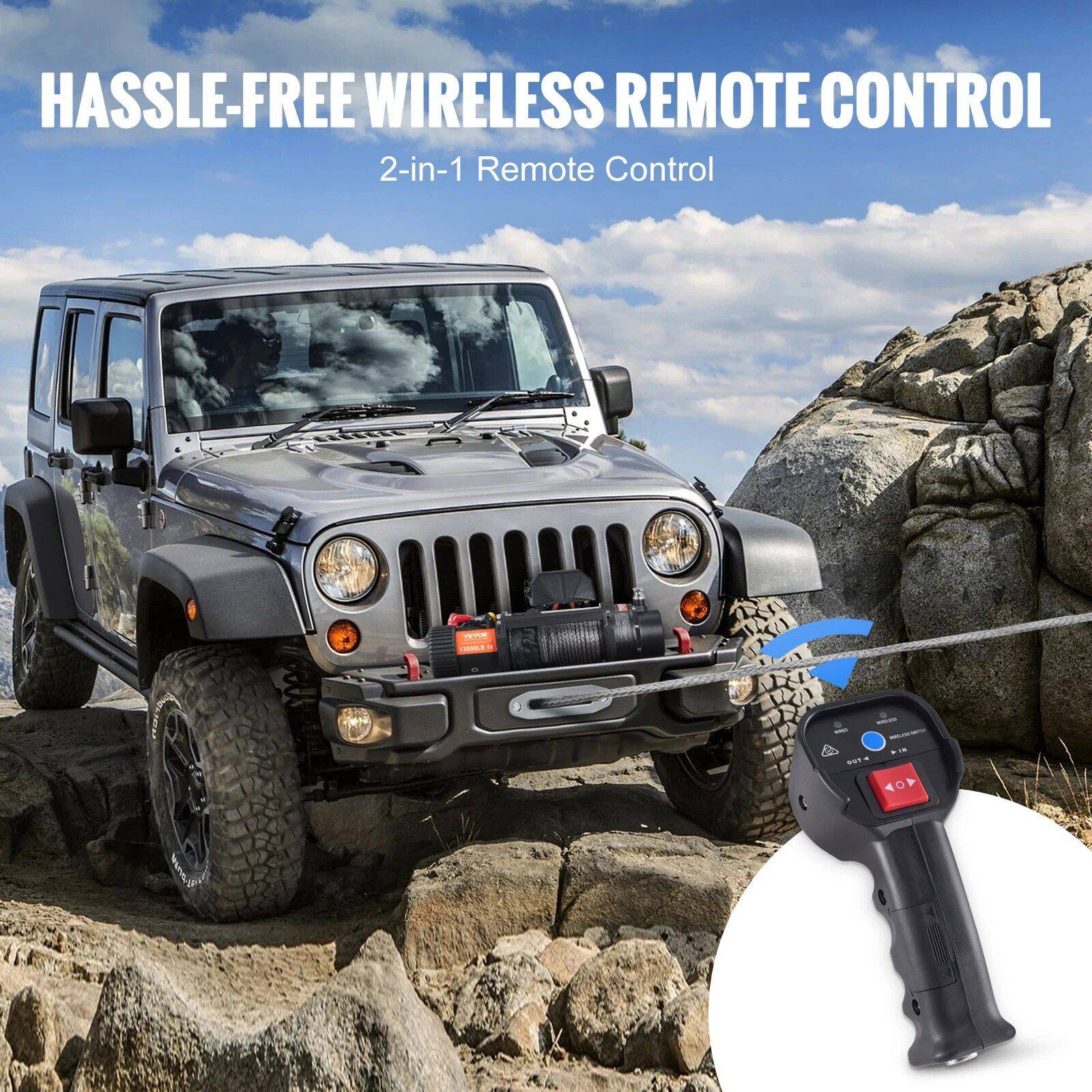 High-Power Off-Road Electric Winch: 8000-13000LBS, Remote Control, Waterproof, for ATV, SUV, Truck Car Care Model : 13000lbs 6.6hp|8000lbs 5.5hp|10000lbs 6.6hp High-Power Off-Road Electric Winch: 8000-13000LBS, Remote Control, Waterproof, for ATV, SUV, Truck Car Care Model : 13000lbs 6.6hp|8000lbs 5.5hp|10000lbs 6.6hp