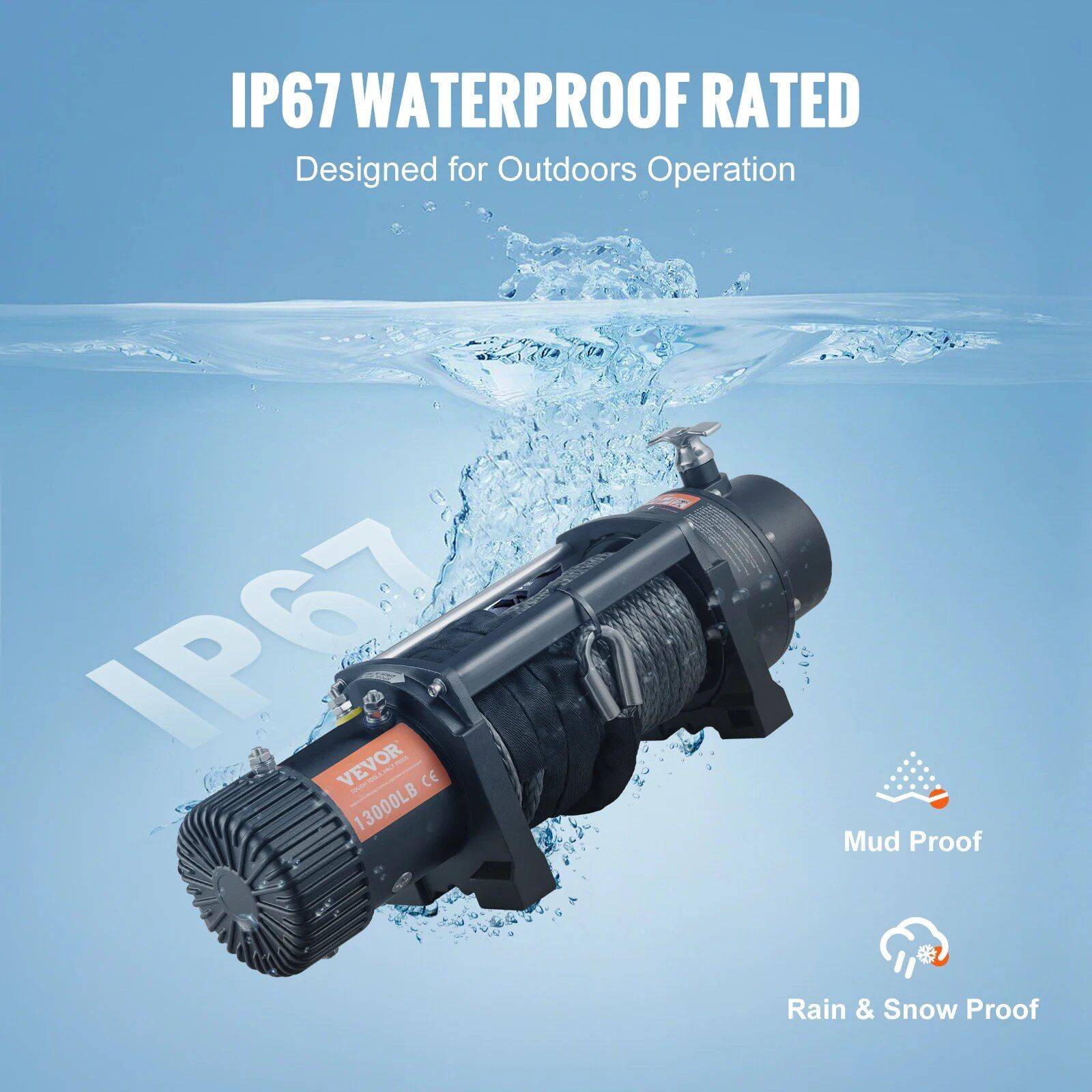 High-Power Off-Road Electric Winch: 8000-13000LBS, Remote Control, Waterproof, for ATV, SUV, Truck Car Care Model : 13000lbs 6.6hp|8000lbs 5.5hp|10000lbs 6.6hp High-Power Off-Road Electric Winch: 8000-13000LBS, Remote Control, Waterproof, for ATV, SUV, Truck Car Care Model : 13000lbs 6.6hp|8000lbs 5.5hp|10000lbs 6.6hp