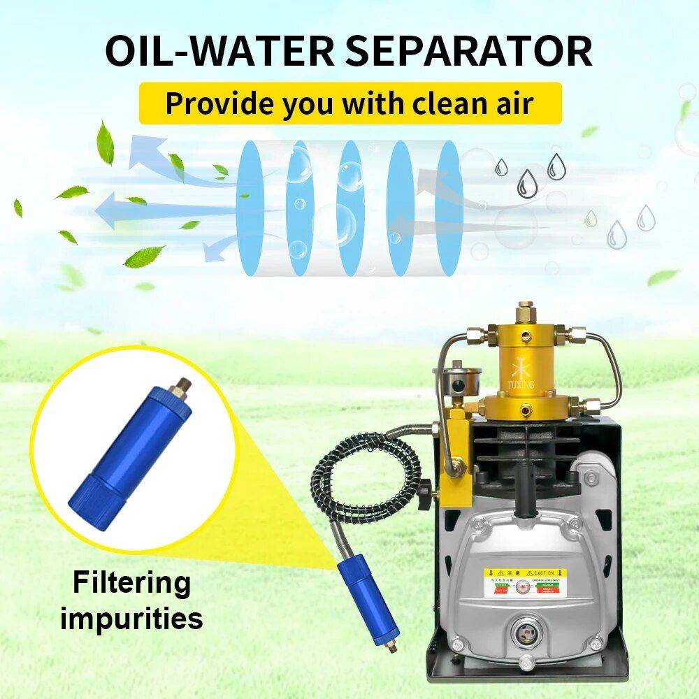 High-Pressure 4500PSI Portable Air Compressor with Auto-Stop & Water Cooling – Ideal for PCP Airguns, Scuba, and More Car Electronics Voltage : 220V|110V High-Pressure 4500PSI Portable Air Compressor with Auto-Stop & Water Cooling - Ideal for PCP Airguns, Scuba, and More Car Electronics Voltage : 220V|110V