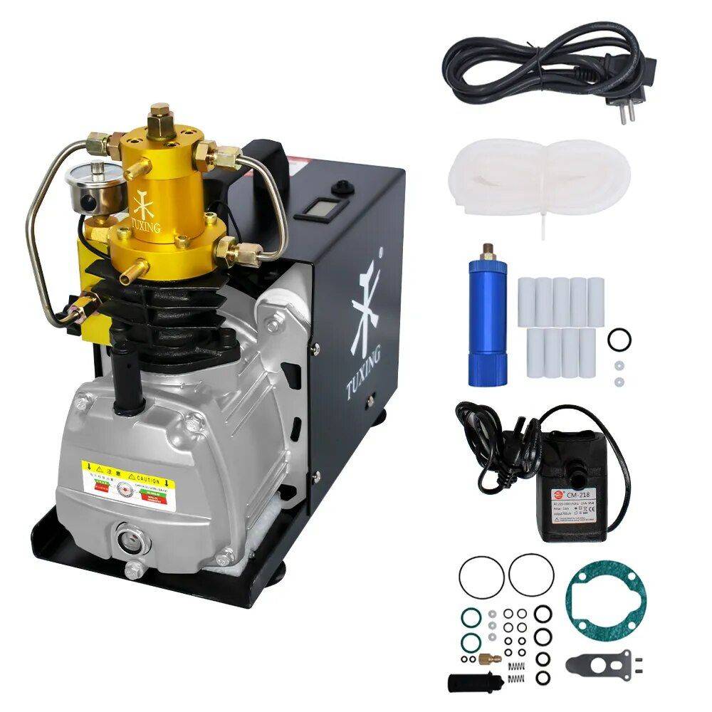 High-Pressure 4500PSI Portable Air Compressor with Auto-Stop & Water Cooling – Ideal for PCP Airguns, Scuba, and More Car Electronics Voltage : 220V|110V High-Pressure 4500PSI Portable Air Compressor with Auto-Stop & Water Cooling - Ideal for PCP Airguns, Scuba, and More Car Electronics Voltage : 220V|110V