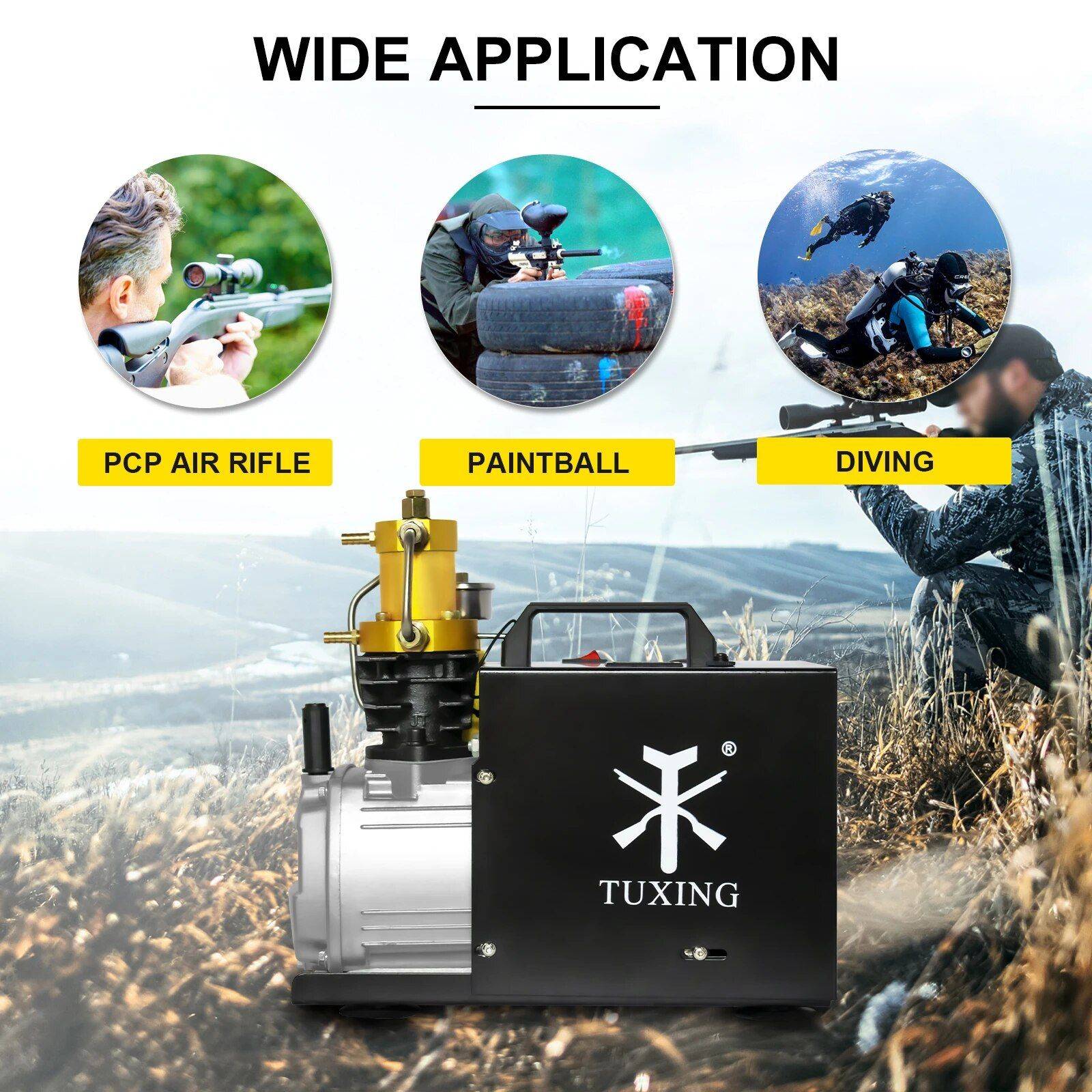 High-Pressure 4500PSI Portable Air Compressor with Auto-Stop & Water Cooling – Ideal for PCP Airguns, Scuba, and More Car Electronics Voltage : 220V|110V High-Pressure 4500PSI Portable Air Compressor with Auto-Stop & Water Cooling - Ideal for PCP Airguns, Scuba, and More Car Electronics Voltage : 220V|110V