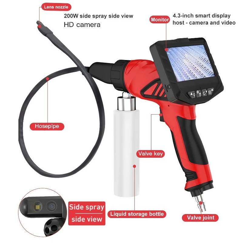 High-Resolution 8.5mm Car Evaporator Cleaning Endoscope with HD Screen and Wash Gun Car Care High-Resolution 8.5mm Car Evaporator Cleaning Endoscope with HD Screen and Wash Gun Car Care