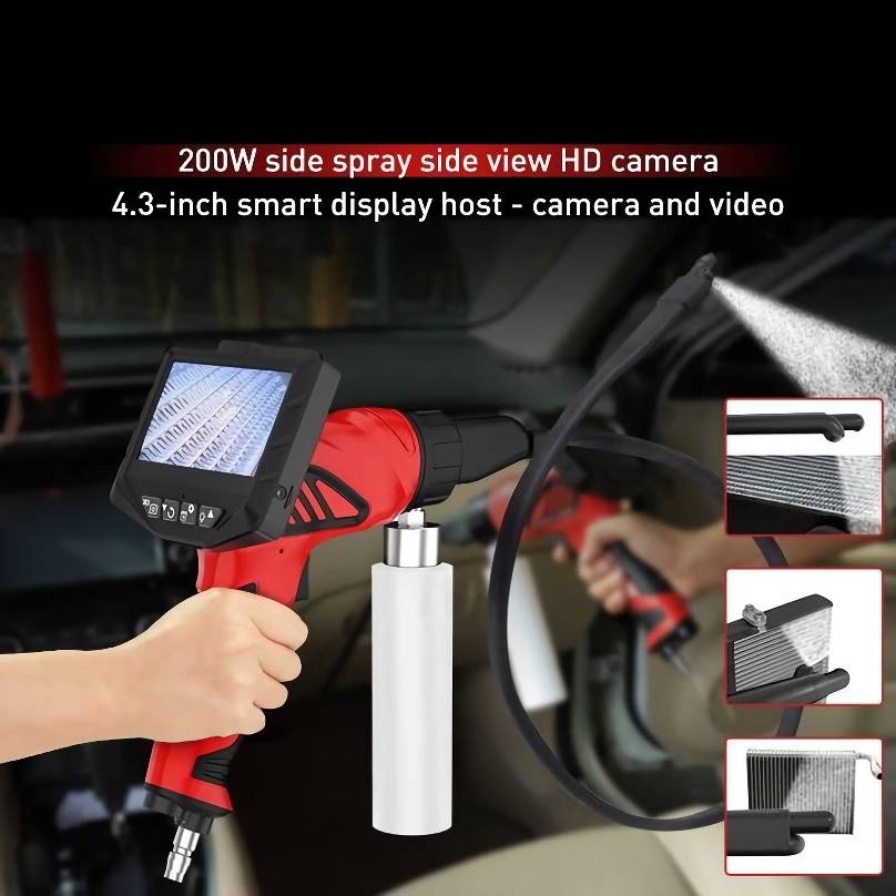 High-Resolution 8.5mm Car Evaporator Cleaning Endoscope with HD Screen and Wash Gun Car Care High-Resolution 8.5mm Car Evaporator Cleaning Endoscope with HD Screen and Wash Gun Car Care