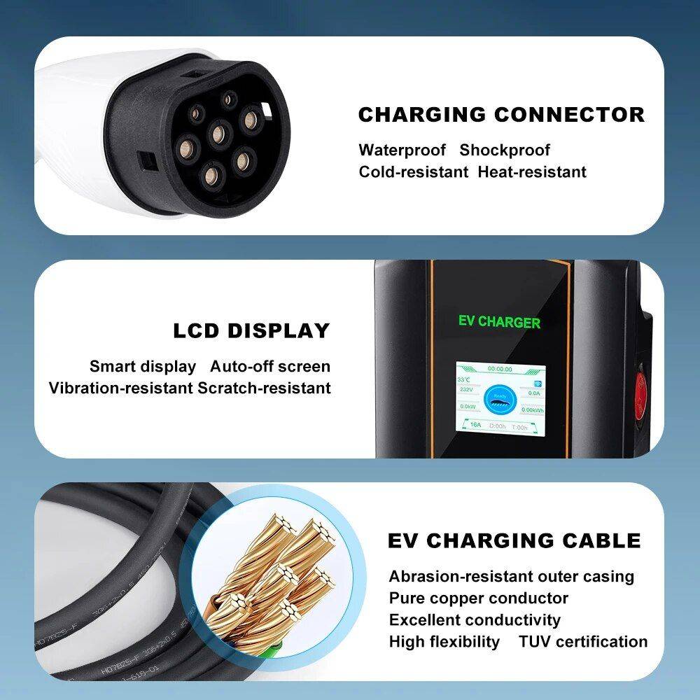 High-Speed 7KW/11KW/22KW Type 2 EV Charger with Smart APP Control and Multiple Safety Features Car Electronics Model : 7KW Black|7KW Yellow|11KW Black|11KW Yellow|22KW Black|22KW Yellow High-Speed 7KW/11KW/22KW Type 2 EV Charger with Smart APP Control and Multiple Safety Features Car Electronics Model : 7KW Black|7KW Yellow|11KW Black|11KW Yellow|22KW Black|22KW Yellow