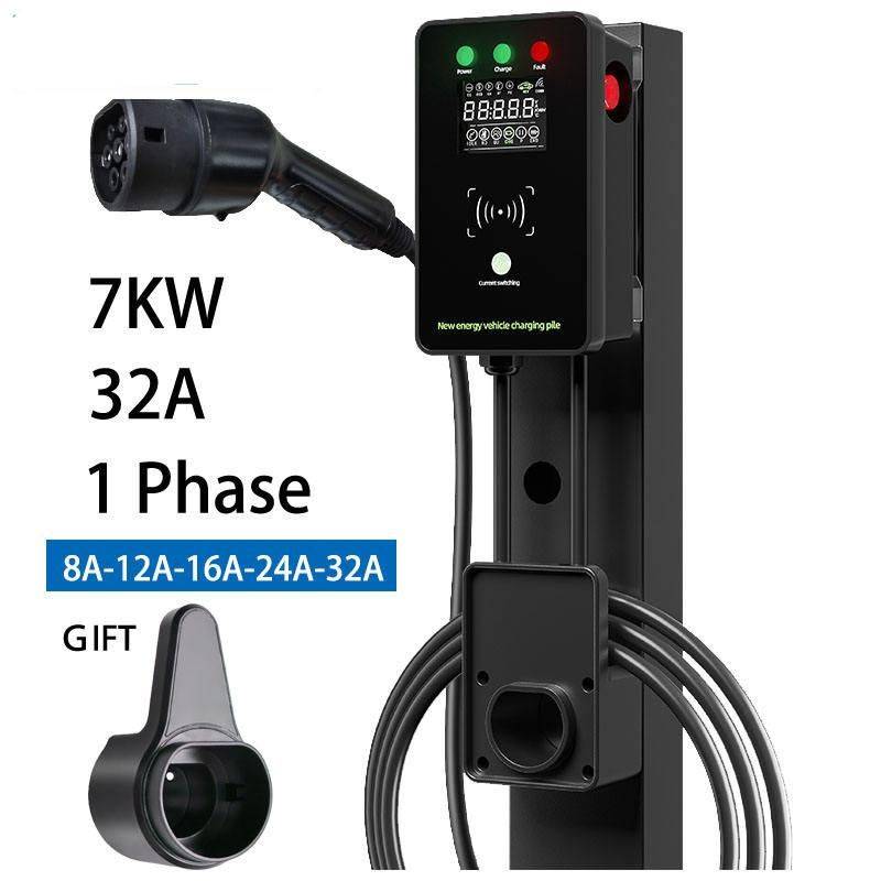 High-Speed Type 2 Electric Car Charger Station, 32A 7KW, LED Display, Safety Features, Waterproof, Universal Compatibility Car Electronics Model : 7KW 32A TYPE 2|7KW 32A TYPE 1 High-Speed Type 2 Electric Car Charger Station, 32A 7KW, LED Display, Safety Features, Waterproof, Universal Compatibility Car Electronics Model : 7KW 32A TYPE 2|7KW 32A TYPE 1