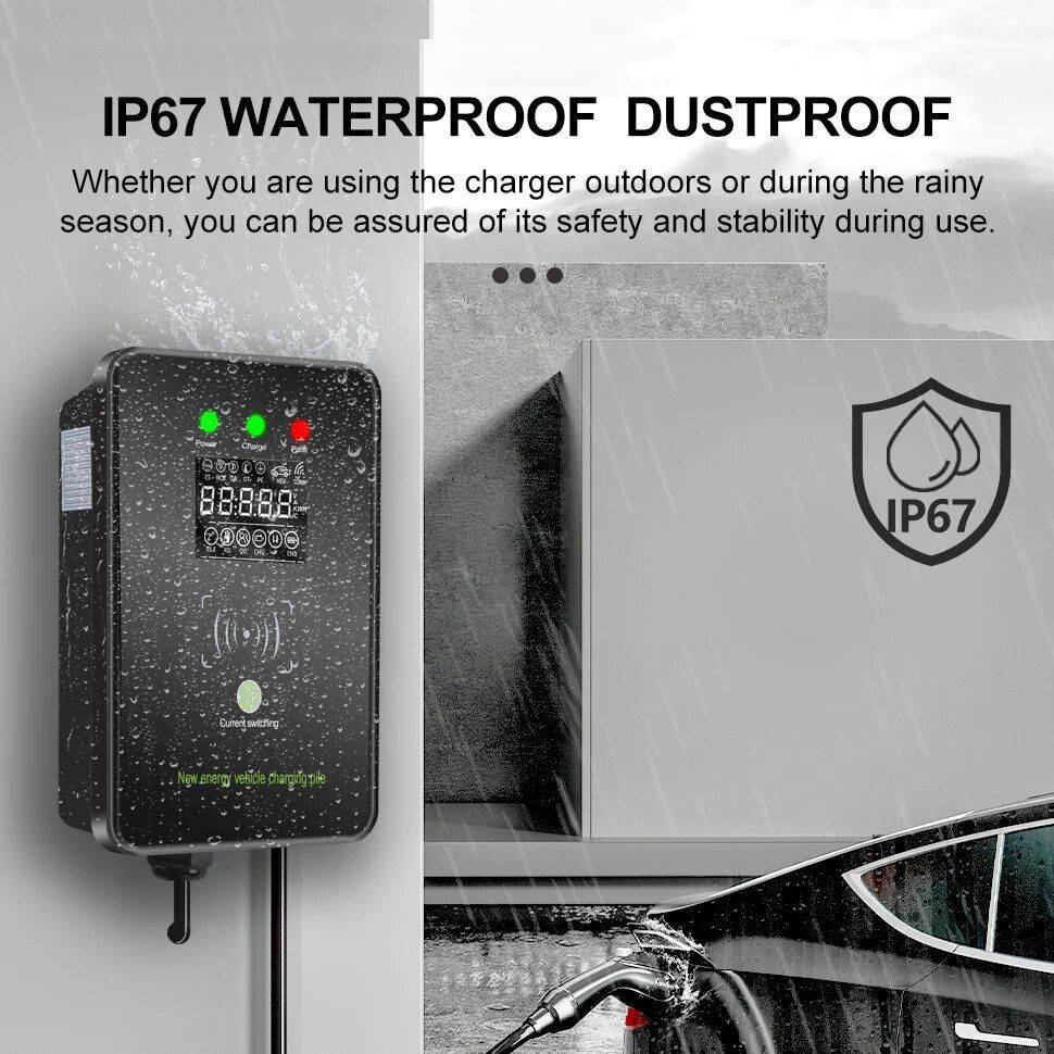 High-Speed Type 2 Electric Car Charger Station, 32A 7KW, LED Display, Safety Features, Waterproof, Universal Compatibility Car Electronics Model : 7KW 32A TYPE 2|7KW 32A TYPE 1 High-Speed Type 2 Electric Car Charger Station, 32A 7KW, LED Display, Safety Features, Waterproof, Universal Compatibility Car Electronics Model : 7KW 32A TYPE 2|7KW 32A TYPE 1