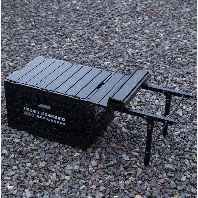 Lightweight 50L Aluminum Folding Storage Box for Camping and Outdoor Organization Road Trip Accessories Color : Black Lightweight 50L Aluminum Folding Storage Box for Camping and Outdoor Organization Road Trip Accessories Color : Black