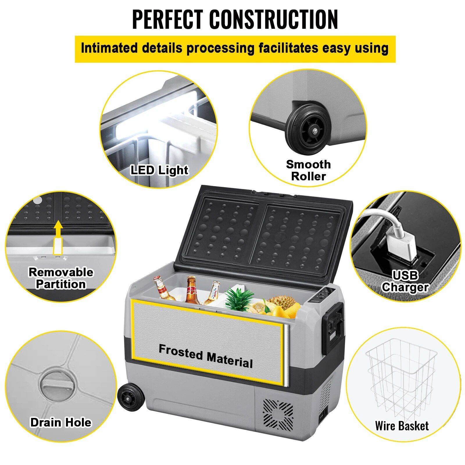 Portable Dual Zone Fridge Freezer with Wheels – Ideal for Camping, Picnics & Road Trips Road Trip Accessories Model : 36L Dual Zone Portable Dual Zone Fridge Freezer with Wheels - Ideal for Camping, Picnics & Road Trips Road Trip Accessories Model : 36L Dual Zone