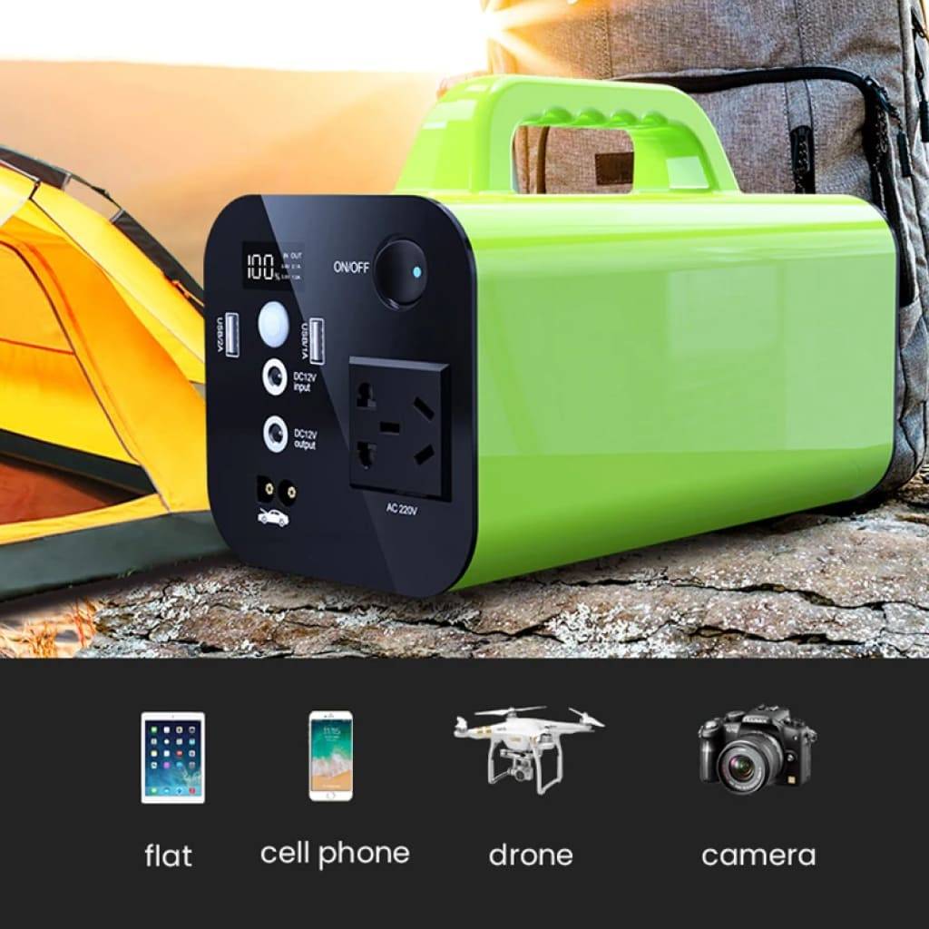 Portable Solar Power Station & Car Jump Starter – 250W/300W Peak, Multi-Functional for Outdoor Use Car Electronics Color : Green|Orange Portable Solar Power Station & Car Jump Starter – 250W/300W Peak, Multi-Functional for Outdoor Use Car Electronics Color : Green|Orange