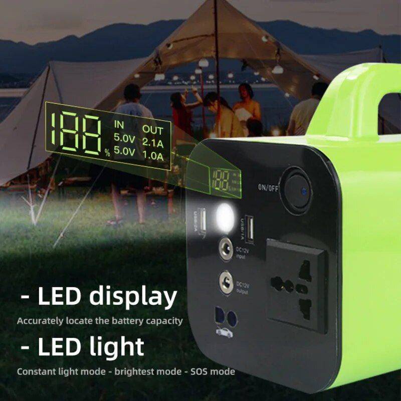 Portable Solar Power Station & Car Jump Starter – 250W/300W Peak, Multi-Functional for Outdoor Use Car Electronics Color : Green|Orange Portable Solar Power Station & Car Jump Starter – 250W/300W Peak, Multi-Functional for Outdoor Use Car Electronics Color : Green|Orange