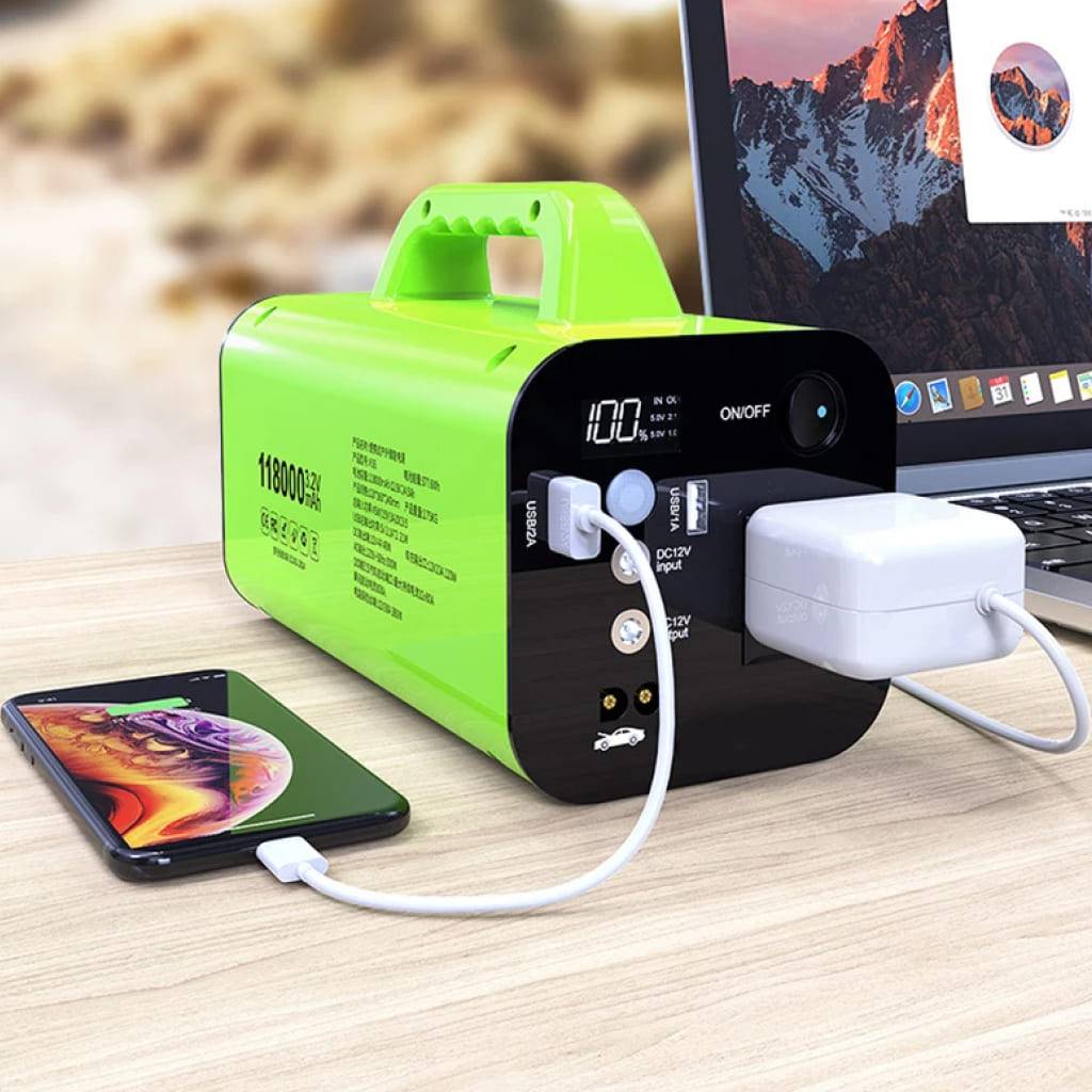 Portable Solar Power Station & Car Jump Starter – 250W/300W Peak, Multi-Functional for Outdoor Use Car Electronics Color : Green|Orange Portable Solar Power Station & Car Jump Starter – 250W/300W Peak, Multi-Functional for Outdoor Use Car Electronics Color : Green|Orange