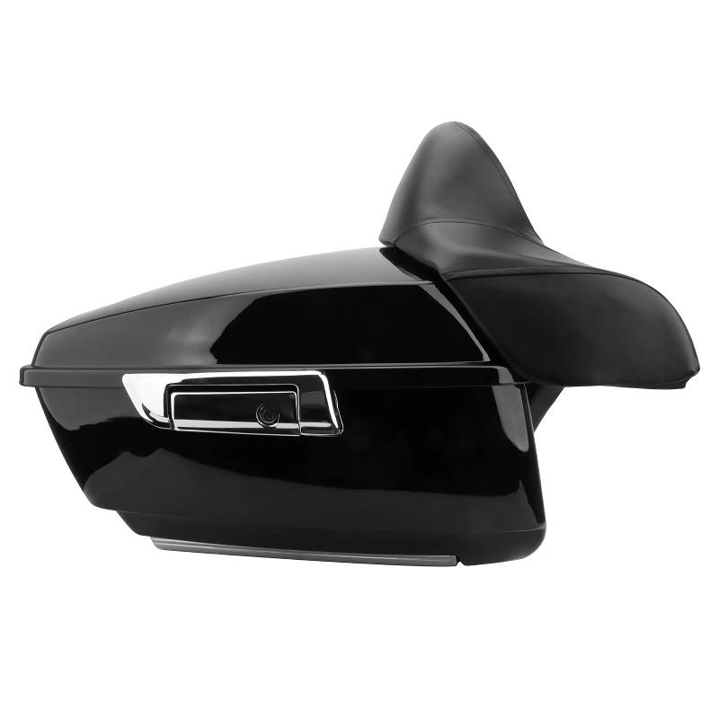 Premium Black Motorcycle Trunk with Backrest and Rack Motorcycle & ATV Gear Premium Black Motorcycle Trunk with Backrest and Rack Motorcycle & ATV Gear
