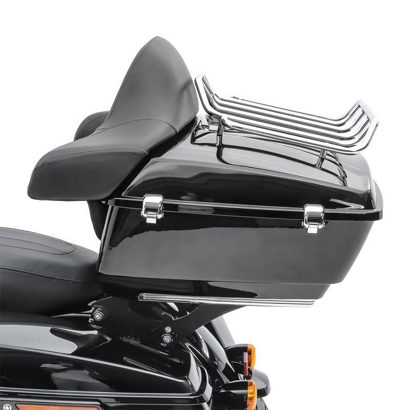 Premium Black Motorcycle Trunk with Backrest and Rack Motorcycle & ATV Gear Premium Black Motorcycle Trunk with Backrest and Rack Motorcycle & ATV Gear