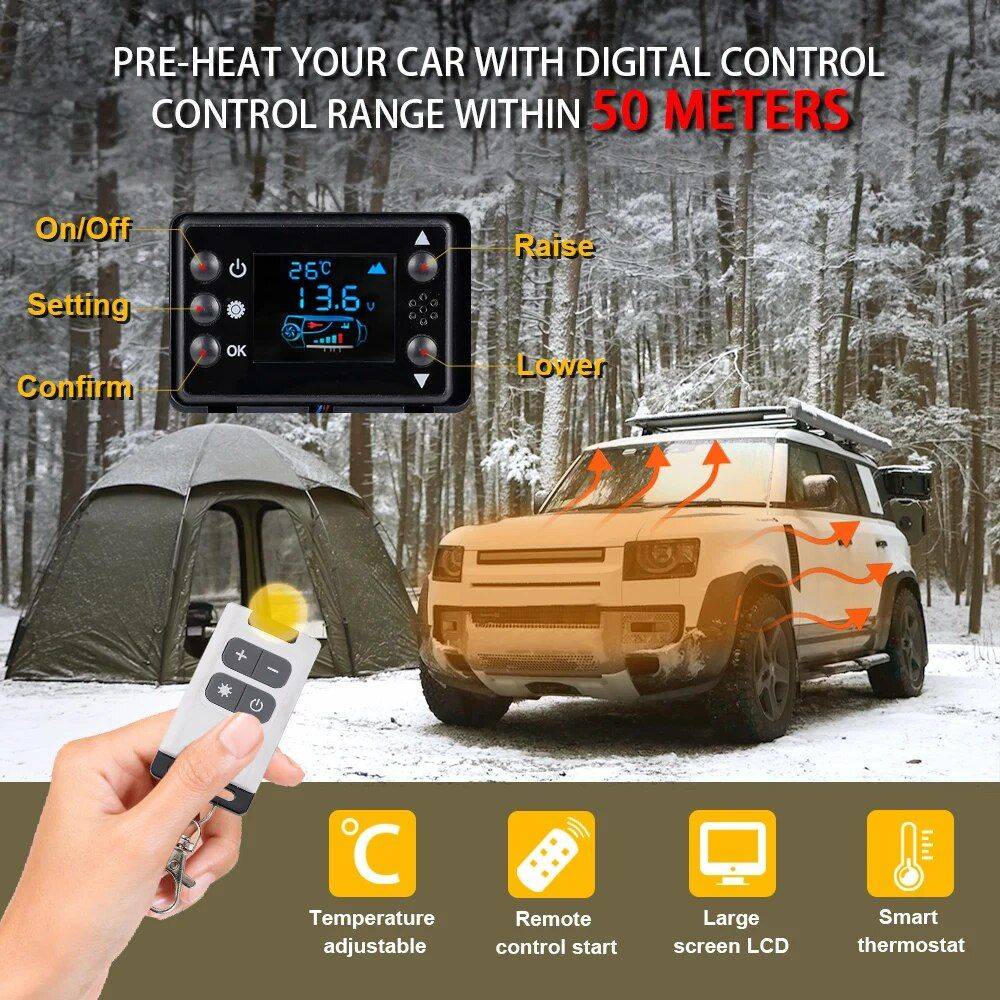 Universal 3-in-1 Diesel Parking Heater with LCD Control for All Vehicles Car Electronics Model : Type 1|Type 2 Universal 3-in-1 Diesel Parking Heater with LCD Control for All Vehicles Car Electronics Model : Type 1|Type 2